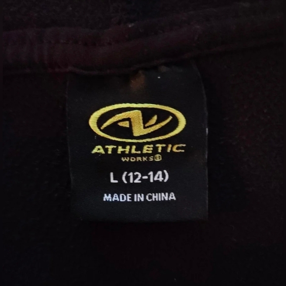 Athletic Works All Black FULL Zipper Hooded Sweatshirt/ Hoodie Jacket LARGE - Picture 7 of 9